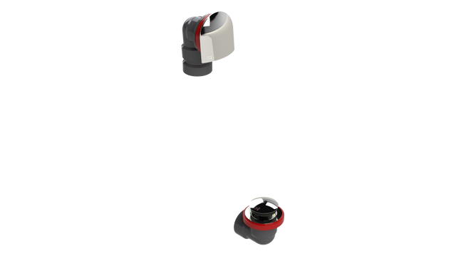 Grey PVC Offset Waste & Overflow Tip-Toe Half Kit (5040TIPHK-CP)