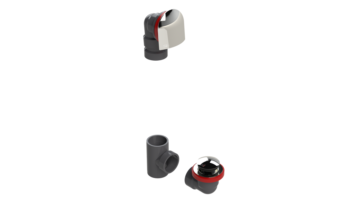 Grey PVC Offset Waste & Overflow Tip-Toe Kit (5040TIPK-CP)