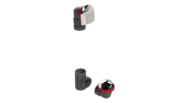Grey PVC Offset Waste & Overflow Tip-Toe Kit (5040TIPK-CP)