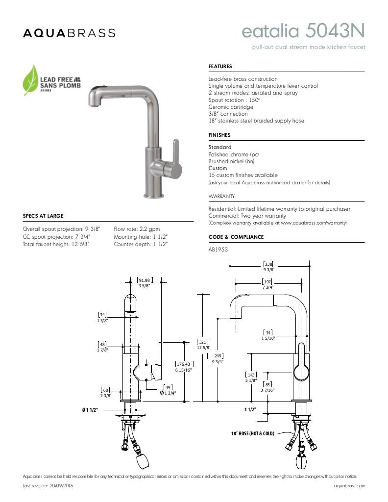 Pull-out dual stream mode kitchen faucet