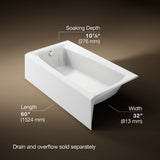 Mendota® 60" x 32" alcove bath, left drain