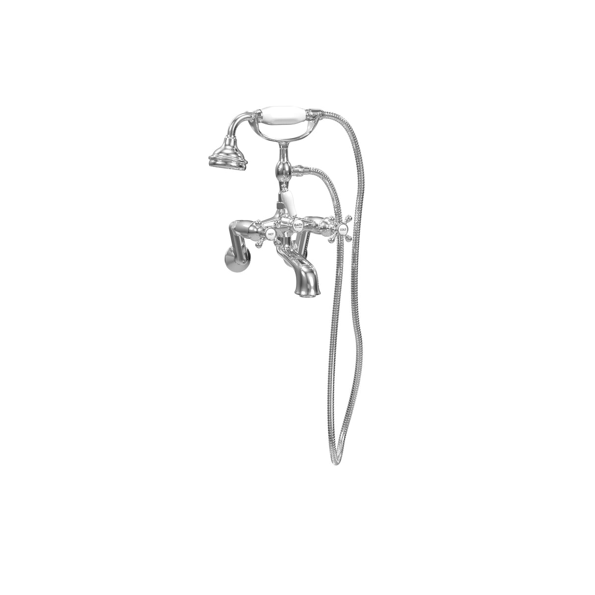 5100 SERIES Wall-Mount Tub Filler - Cross Handles - Porcelain Accents 5100