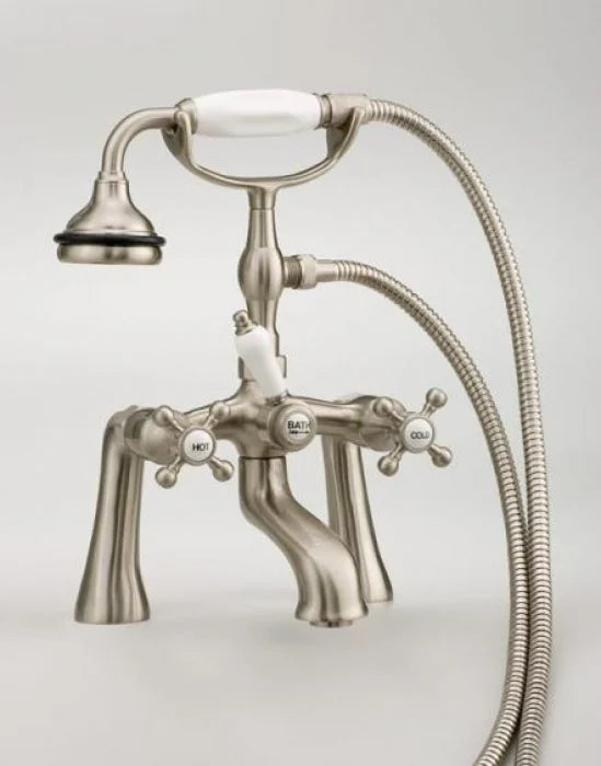 5100 SERIES Offset Deck-Mount Tub Filler - Lever Handles - Porcelain Accents 5106-LEV