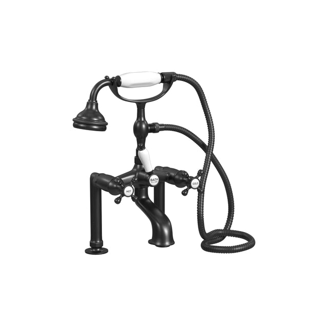 5100 SERIES Extra-Tall Deck-Mount Tub Filler - Cross Handles - Porcelain Accents 5112