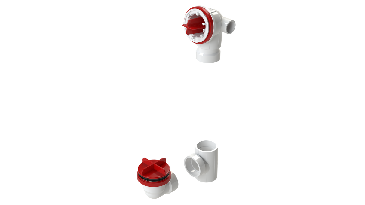 PVC Offset Waste & Overflow Testable Rough-In Kit with Condensate Hub (5125TDRI-K)