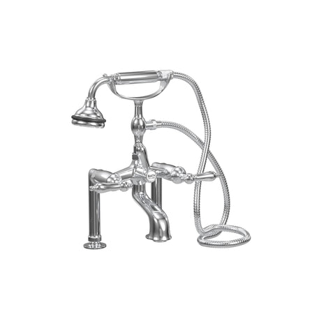 5100 SERIES Extra-Tall Deck-Mount Tub Filler - Lever Handles - Metal Accents 5127-LEV