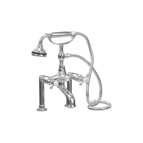 5100 SERIES Extra-Tall Deck-Mount Tub Filler - Cross Handles - Metal Accents 5127