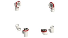 PVC TOTAL 1™ W/O ROUGH-IN KIT - FULL KIT (LESS PIPE, WITH TEE AND EL) (5131RI-K)