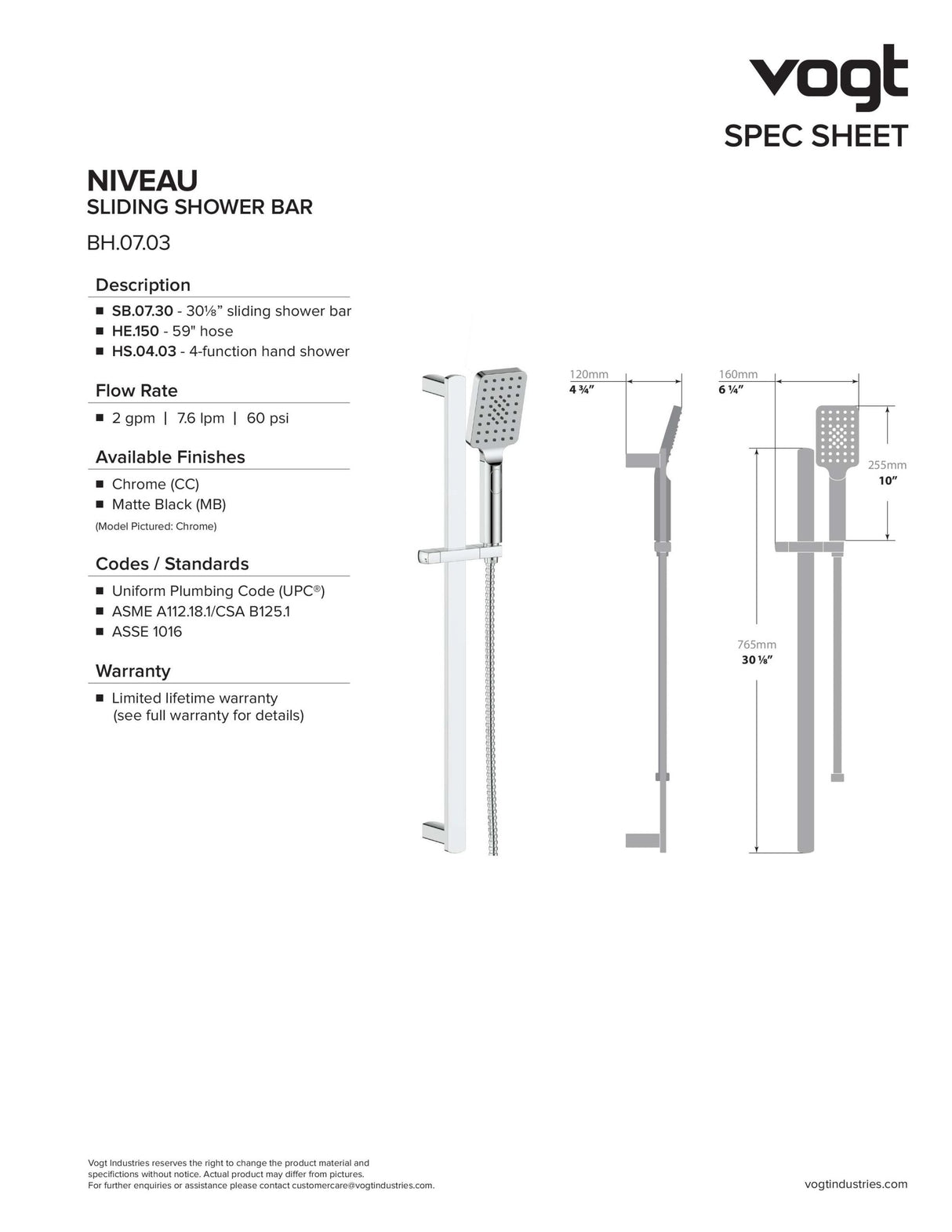 NIVEAU 3-WAY TH SHOWER KIT