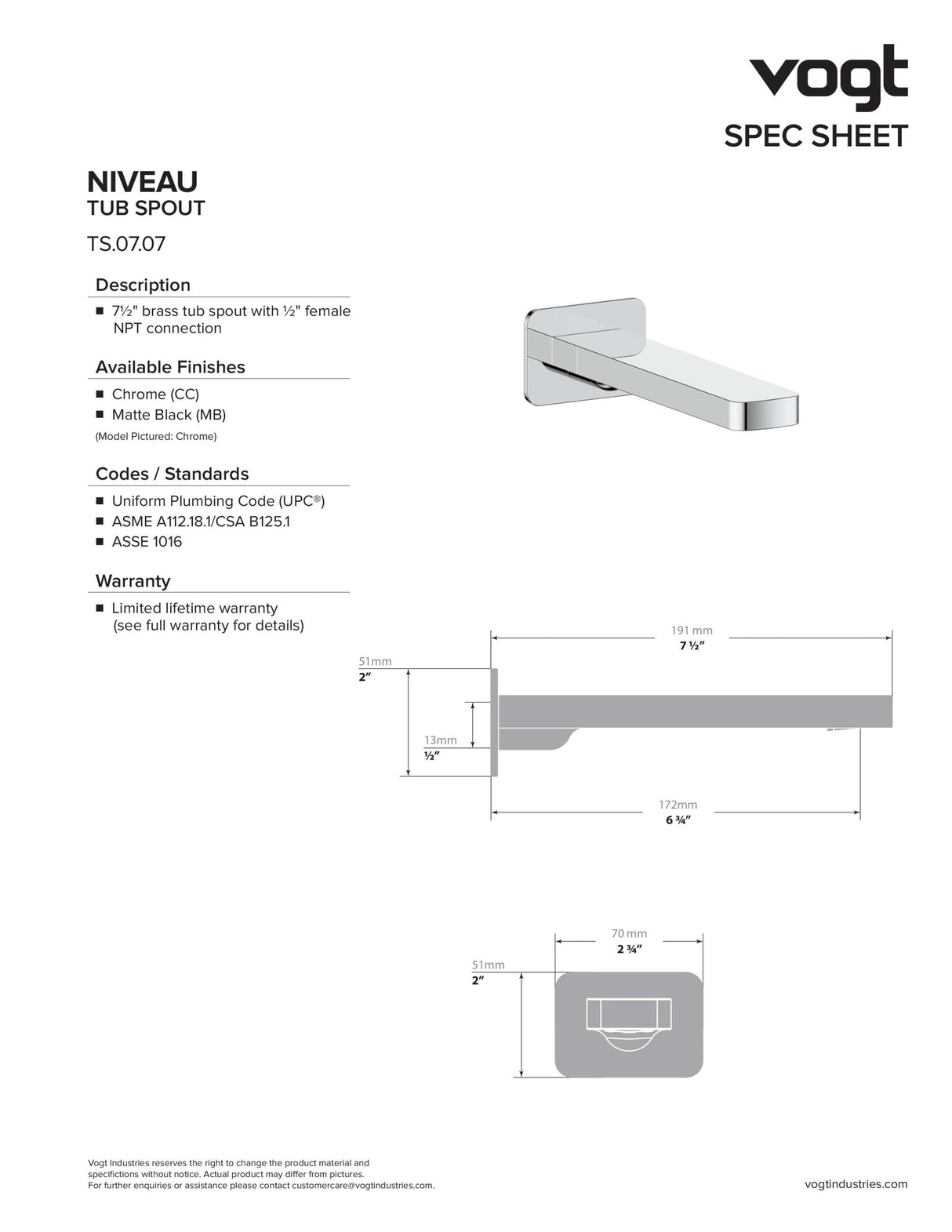 NIVEAU 3-WAY TH SHOWER KIT