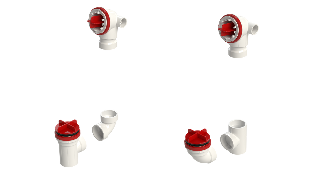 PVC TOTAL 1™ W/O TESTABLE ROUGH-IN KIT WITH CONDENSATE - FULL KIT (LESS PIPE, WITH TEE AND EL) (5135TDRI-K)