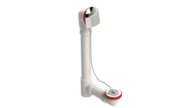 PVC OFFSET WASTE & OVERFLOW PLUG & CHAIN (5150CS-CP)