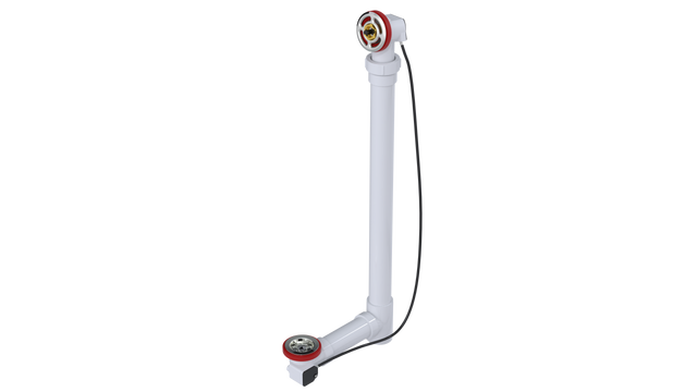 PVC OFFSET WASTE & OVERFLOW ROUGH-IN CABLE-DRIVE - COMPLETE (WITH PIPE, WITH TEE) (5151CRI-27)