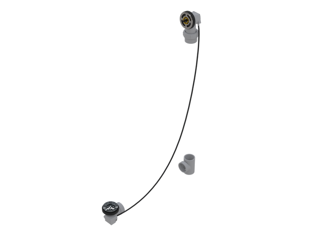 PVC OFFSET WASTE & OVERFLOW ROUGH-IN CABLE-DRIVE - FULL KIT (LESS PIPE, WITH TEE) (5151CRI-39K)