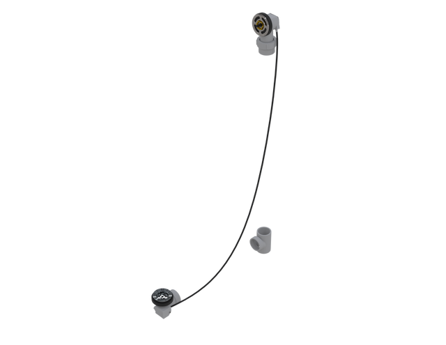 PVC OFFSET WASTE & OVERFLOW ROUGH-IN CABLE-DRIVE - FULL KIT (LESS PIPE, WITH TEE) (5151CRI-45K)