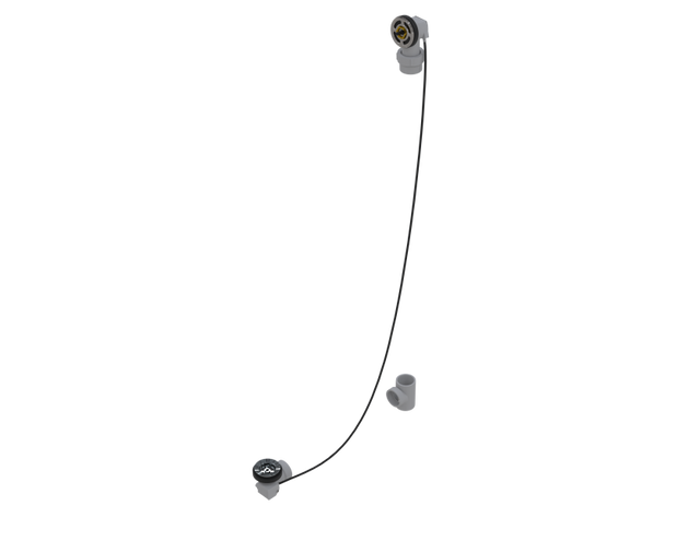 PVC OFFSET WASTE & OVERFLOW ROUGH-IN CABLE-DRIVE - FULL KIT (LESS PIPE, WITH TEE) (5151CRI-59K)