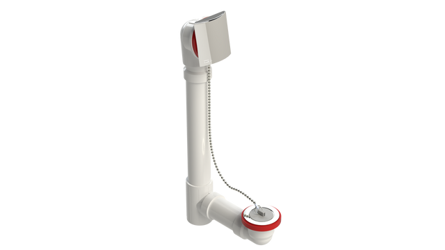 PVC OFFSET WASTE & OVERFLOW PLUG & CHAIN (5151CS-CP)