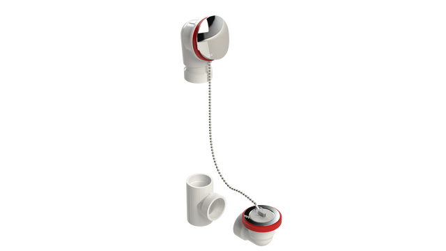 PVC OFFSET WASTE & OVERFLOW PLUG & CHAIN KIT (5152CSK-CP)