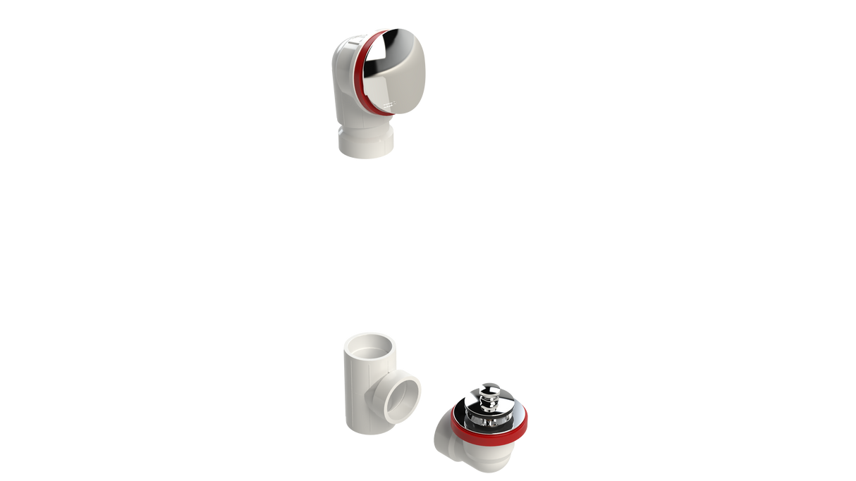 PVC OFFSET WASTE & OVERFLOW PUSH-PULL KIT (5152PPK-CP)