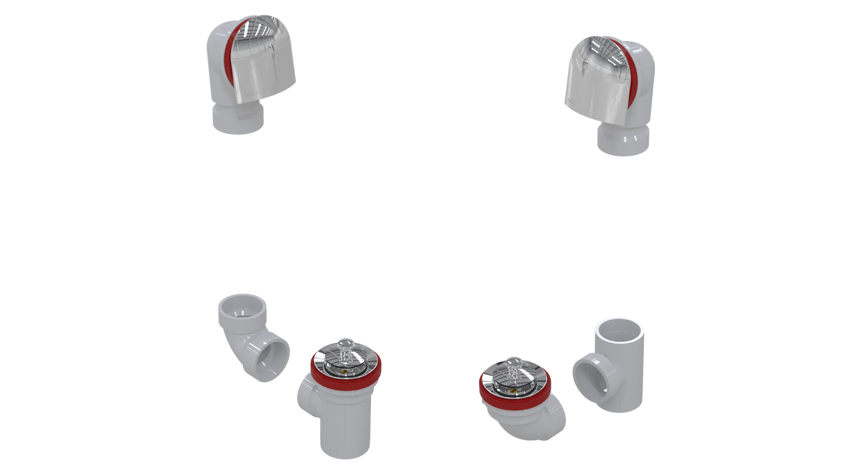 PVC TOTAL 1™ W/O W/BELL & LIFT & TURN KIT - FULL KIT (LESS PIPE, WITH TEE AND EL) (5160LK-CP)