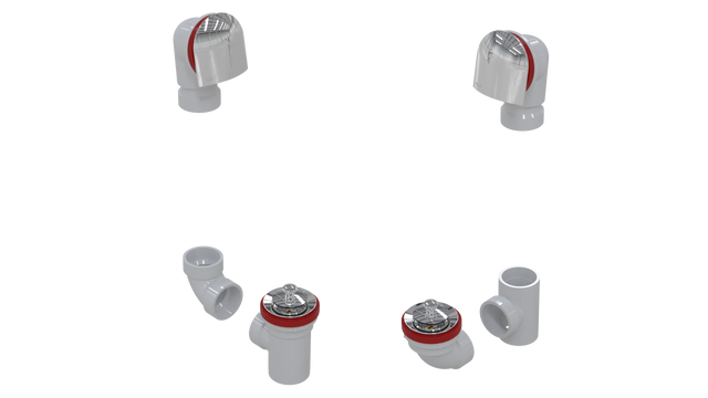 PVC TOTAL 1™ W/O W/BELL & LIFT & TURN KIT - FULL KIT (LESS PIPE, WITH TEE AND EL) (5160LK-CP)