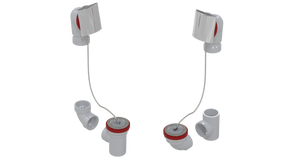 PVC TOTAL 1™ W/O W/SQUARE & PLUG & CHAIN KIT - FULL KIT (LESS PIPE, WITH TEE AND EL) (5161CSK-CP)