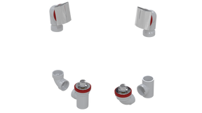 PVC TOTAL 1™ W/O W/SQUARE & ZINC LIFT & TURN KIT - FULL KIT (LESS PIPE, WITH TEE AND EL) (5161LZK-CP)