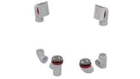 PVC TOTAL 1™ W/O W/SQUARE & CLICKER® KIT - FULL KIT (LESS PIPE, WITH TEE AND EL) (5161QK-CP)