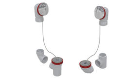 PVC TOTAL 1™ W/O W/ROUND & PLUG & CHAIN KIT - FULL KIT (LESS PIPE, WITH TEE AND EL) (5162CSK-CP)