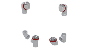 PVC TOTAL 1™ W/O W/ROUND & LIFT & TURN KIT - FULL KIT (LESS PIPE, WITH TEE AND EL) (5162LK-CP)