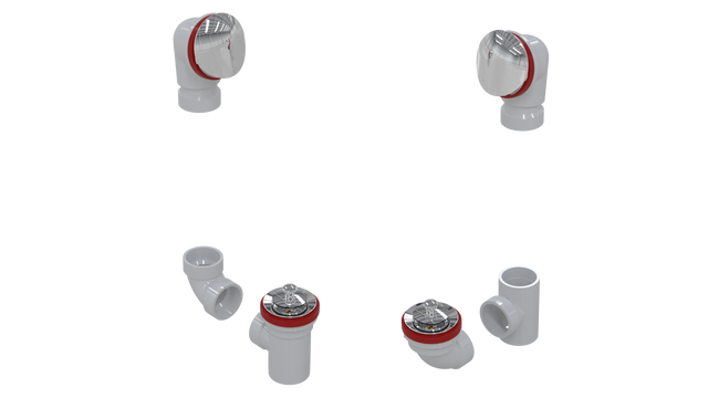 PVC TOTAL 1™ W/O W/ROUND & LIFT & TURN KIT - FULL KIT (LESS PIPE, WITH TEE AND EL) (5162LK-CP)