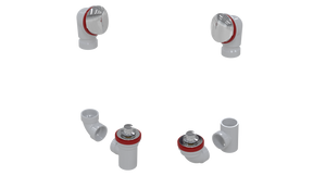 PVC TOTAL 1™ W/O W/ROUND & ZINC LIFT & TURN KIT - FULL KIT (LESS PIPE, WITH TEE AND EL) (5162LZK-CP)