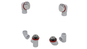 PVC TOTAL 1™ W/O W/ROUND & TIP-TOE KIT - FULL KIT (LESS PIPE, WITH TEE AND EL) (5162TIPK-CP)