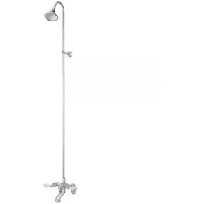 5100 SERIES Tub Filler with Overhead Shower and Shower Curtain Frame - Cross Handles 5166