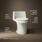San Souci® One-piece compact elongated toilet with concealed trapway, 1.28 gpf