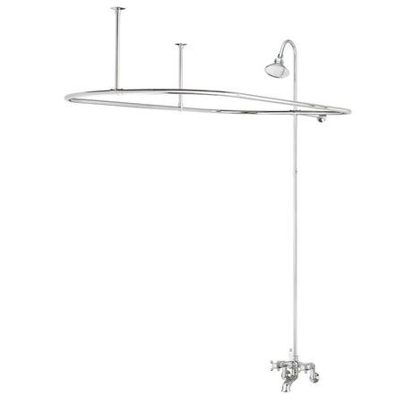 5100 SERIES Tub Filler with Overhead Shower and Shower Curtain Frame - Cross Handles 5182