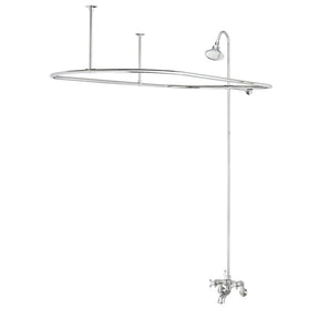 5100 SERIES Tub Filler with Overhead Shower and Shower Curtain Frame - Cross Handles 5174