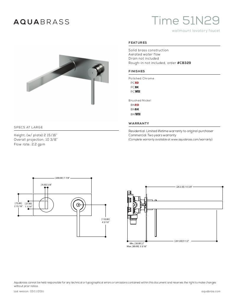 Wallmount lavatory faucet