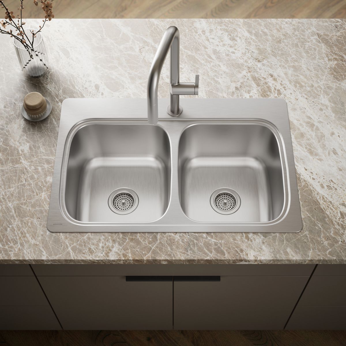 Verse™ 33" top-mount double-bowl kitchen sink