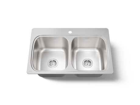 Verse™ 33" top-mount double-bowl kitchen sink