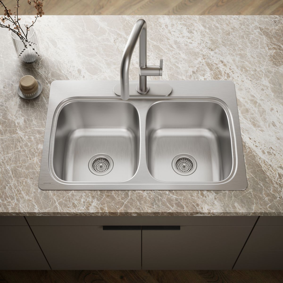 Verse™ 33" top-mount double-bowl kitchen sink