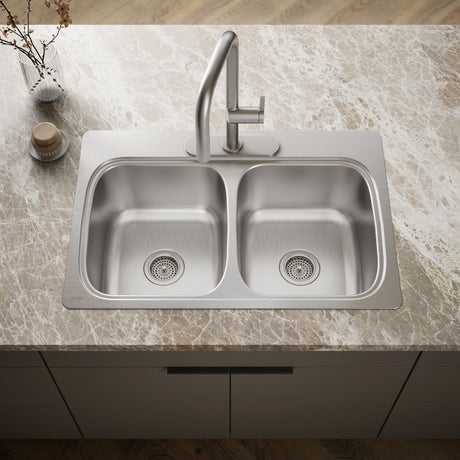 Verse™ 33" top-mount double-bowl kitchen sink