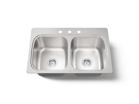 Verse™ 33" top-mount double-bowl kitchen sink