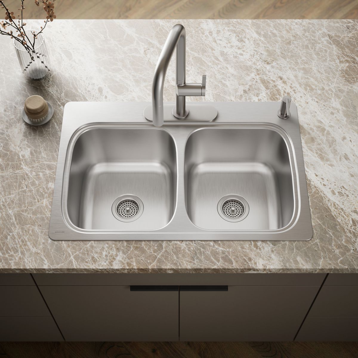Verse™ 33" top-mount double-bowl kitchen sink