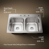 Verse™ 33" top-mount double-bowl kitchen sink