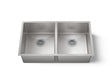 Strive® 32" undermount double-bowl kitchen sink with accessories