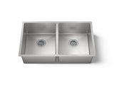 Strive® 32" undermount double-bowl kitchen sink with accessories