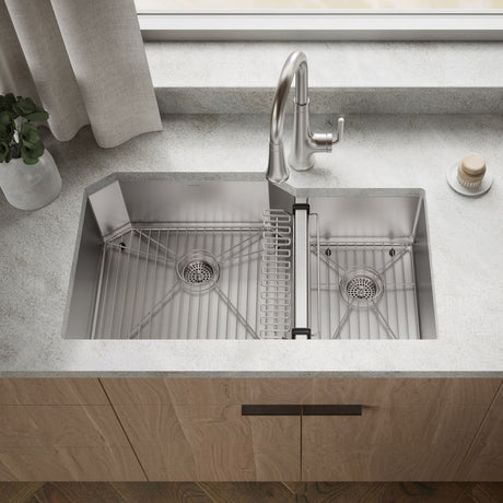 Strive® 35-1/2" undermount double-bowl kitchen sink