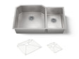 Strive® 35-1/2" undermount double-bowl kitchen sink
