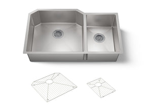 Strive® 35-1/2" undermount double-bowl kitchen sink